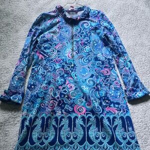 Lilly Pulitzer Blue and Pink Zip-Up Dress